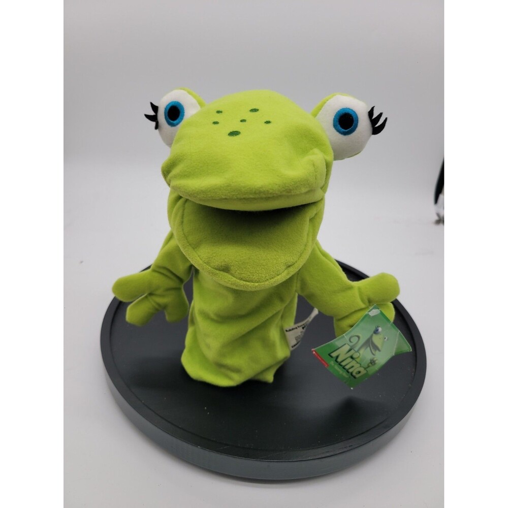 10" Scholastic Nina the Naming Newt Plush Puppet Amphibian 2005 Green Frog w Tag